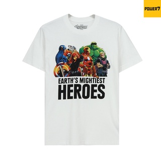 เสื้อยืดผ้าฝ้ายพิมพ์ลาย Power 7 shop อเวนเจอร์ส เสื้อยืด Avengers การ์ตูนลิขสิทธิ์แท้ รุ่น 0320-720 คอกลม เสื้อยืด