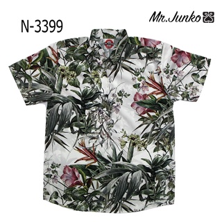 ⚡ ส่งฟรี⚡เสื้อเชิ้ต Mr-Junko ลายใบไม้ ผ้านิ่ม ใส่สบายไม่ร้อน ราคาคุ้มค่าที่สุดN-3399