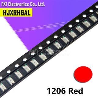 100 ชิ้น สีแดง 1206 SMD ไฟ LED 3216 ใหม่ ของแท้