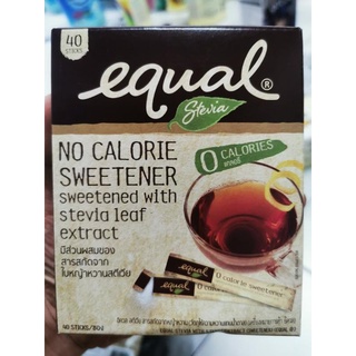 equal stevia 0 แคลอรีลอรี calories 40 ซอง 80 กรัม