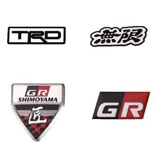 แข่งรถสติ๊กเกอร์ติดรถMUGENเล็กป้าย TRD GR GAZOO RACINGโลโก้ลายนูนสแตนเลส&amp;อลูมิเนียมพวงมาลัยสติกเกอร์สำหรับตกแต่งรถยนต์สําหรับHONDA TOYOTA