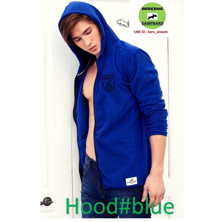 rudedog เสื้อแจคเกตชาย มีหมวก hood  สีน้ำเงิน