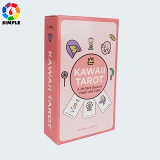 Kawaii Tarot Cards การ์ดเกมกระดานสําหรับเด็กครอบครัวงานปาร์ตี้