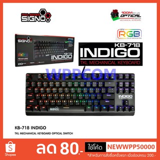 Signo KB-718 Indigo / Razeak RK-41 mini RGB Mechanical TKL Gaming Keyboard #คีย์บอร์ดเกมมิ่ง #ประกันศูนย์ 1 ปี