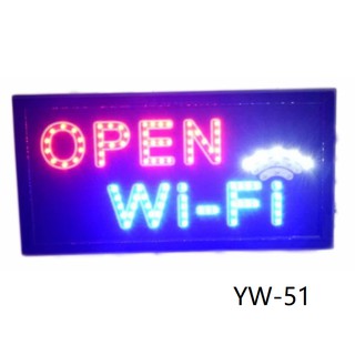 ป้ายไฟLED ป้ายไฟสำเร็จรูป ขนาด48*25 ซม. รุ่น YW-51 อักษร ตกแต่งหน้าร้าน LED SIGN ข้อความ