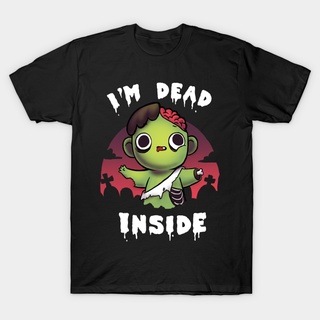 เสื้อยืด พิมพ์ลาย P1 Im Dead Inside Zombie Horror Creepy สีดํา สไตล์คลาสสิก ไม่ซ้ําใคร เหมาะกับของขวัญวันฮาโลวีน สําหรั