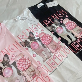 (ลด 20% ใส่โค้ด STORNM) พร้อมส่ง 💗 เสื้อยืดโอเวอร์ไซส์ ลายลูกหมาเป่าโป้ง ผ้าคัตตอน ป้าย It’s My Day