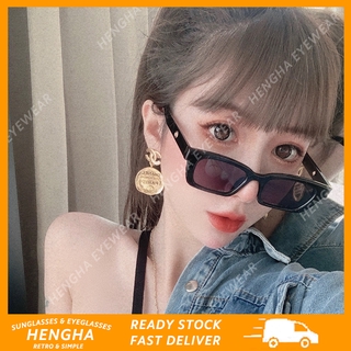 【HENGHA】COD คอลเลกชันแว่นตากันแดดแฟชั่นสไตล์เกาหลีสำหรับผู้หญิงสไตล์เรโทรทรงเหลี่ยมสำหรับผู้หญิงป้องกันรังสี UV400