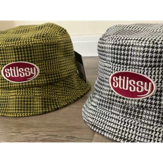 stussy lola plaid knit bucket hat