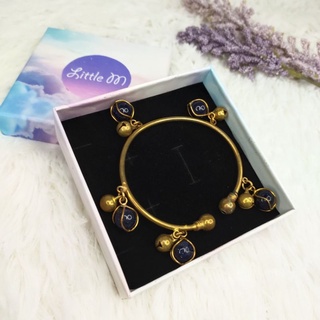 พร้อมส่ง กำไลทองเหลืองหินมงคลแบบ5ลูก