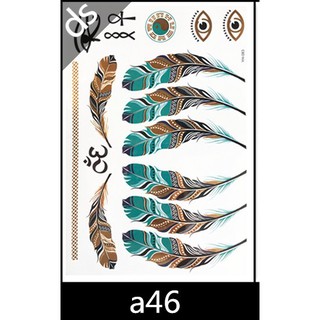 สติ๊กเกอร์ ลายสักโบฮีเมียนสีทอง Gold color Bohemian style Temporary tattoo Tattoo stickers