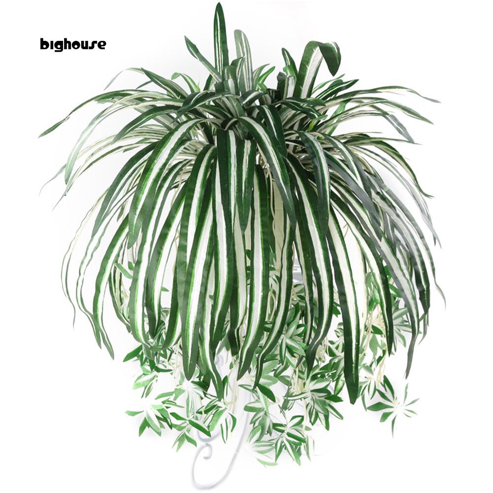 Bighouse 1pc Chlorophytum Comosum Faux Greenery Home Garden
