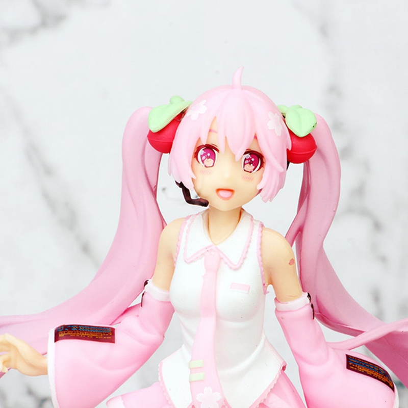 PVCฟิกเกอร์อนิเมะ Hatsune Miku Pink Sakura Miku 20 ซม #2