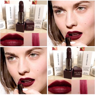 แท้ 💯% burberry lip velvet long wear lipstick 439 Black cherry กล่องเทสเตอร์ ไซจริง