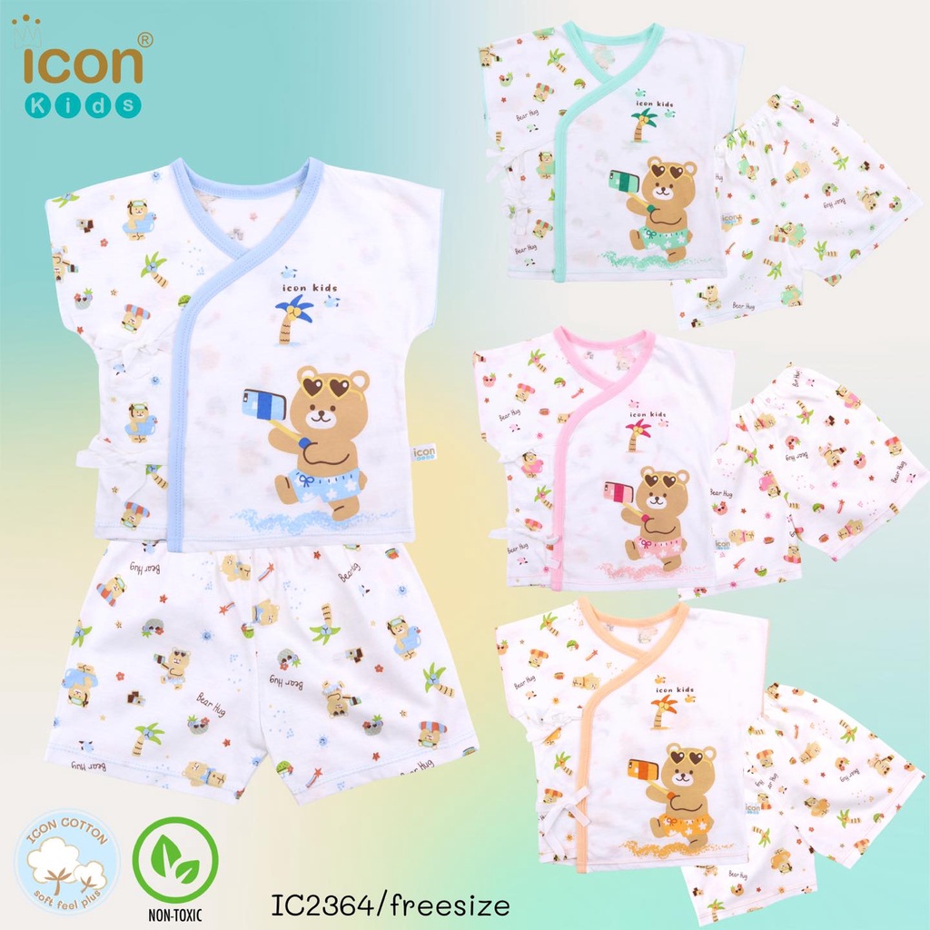 IC ชุดเสื้อผ้าเด็กแรกเกิด 0-3เดือน  ชุดผูกป้าย-ชุดเซท5 ชิ้นผูกหน้า