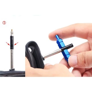 TOOPRE 3 in 1 เครื่องมือขัน ใส่/ถอด วาล์วลมจักรยาน ทั้งแบบ Schrader and Presta Valve ,Tubeless and Tubed Tires (สีดำ)