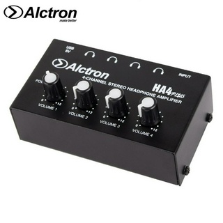 Alctron® HA4 Plus แอมป์หูฟัง แอมป์ขยายหูฟัง 4 แชนแนล สเตอริโอ ระบบประมวลเสียงระดับสูง + แถมฟรีอแดปเตอร์ ** ประกัน 1 ปี *