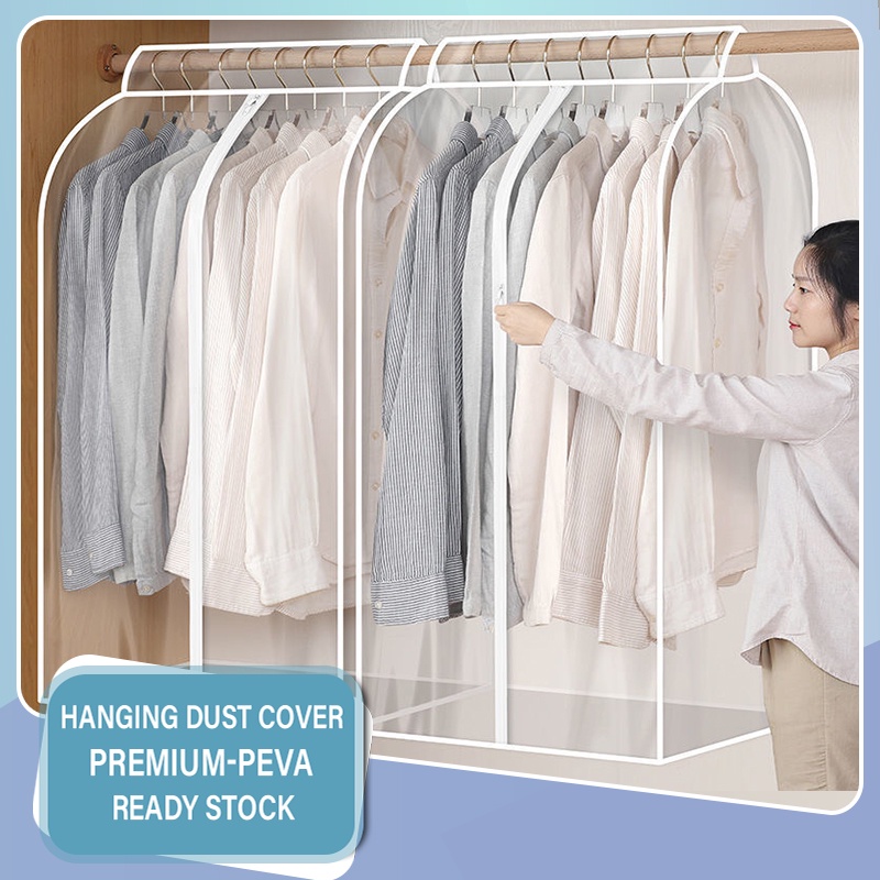 พร้อมส่ง ถุงคลุมเสื้อผ้า ด้านล่างปิดรอบทิศทางเต็ม 360° ป้องกันฝุ่น ผ้าหนา ทนทาน