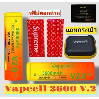 [ ราคา 2 ก้อนพร้อมกระเป๋า ] ถ่าน Vapcell INR 18650 (3.7V) 3,600 mAh [35A]