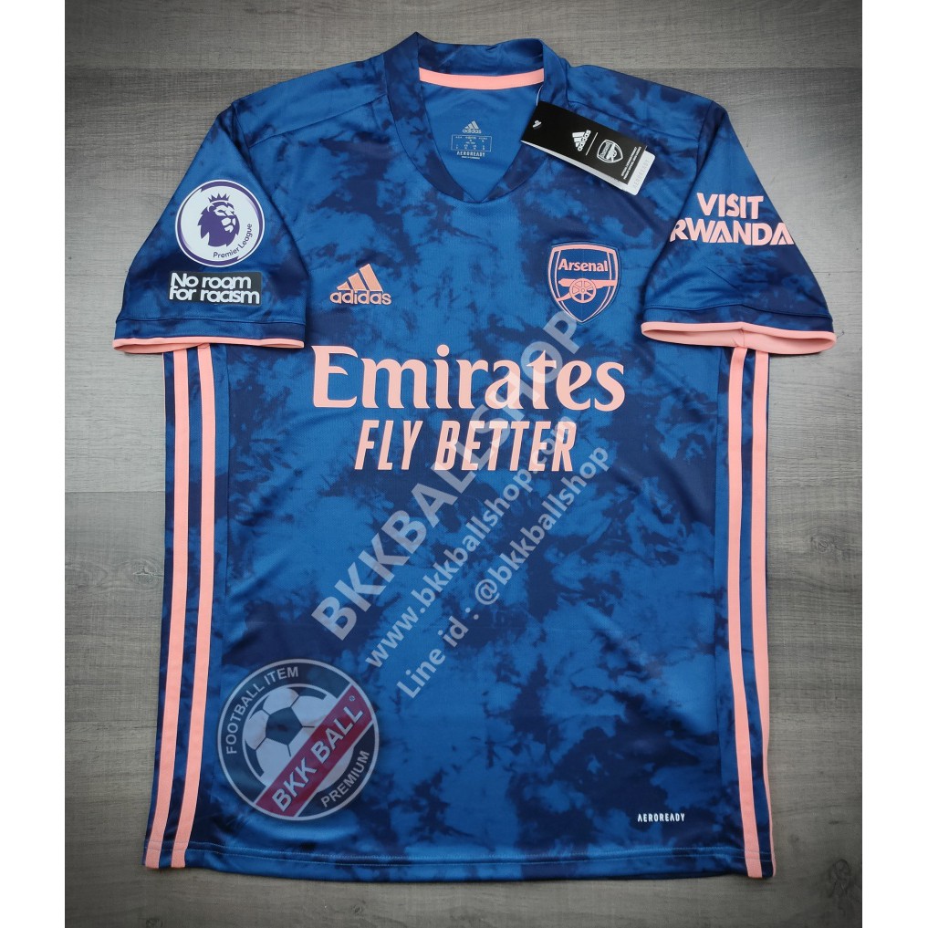 เสื้อฟุตบอล Arsenal Third อาเซน่อล เยือนสาม 2020/21 พร้อมอาร์มพรีเมียร์ ...