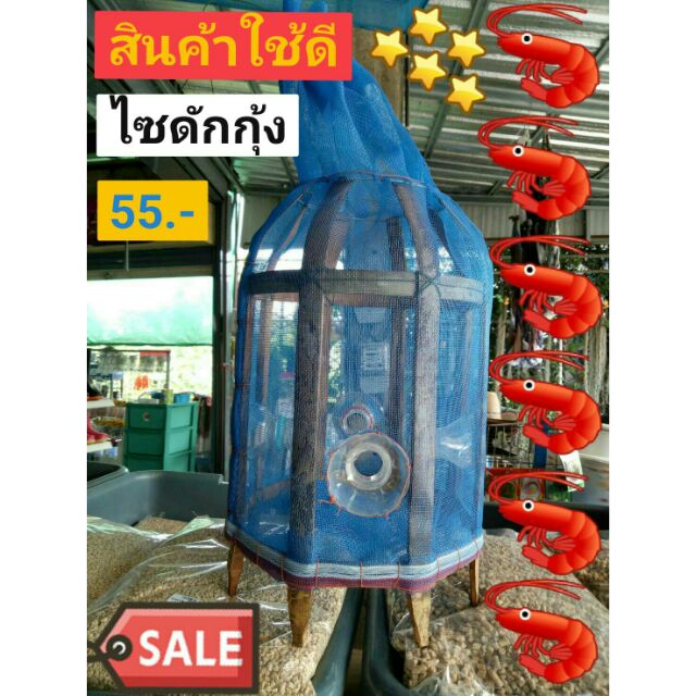 ไซดักกุ้ง ที่ดักกุ้ง ดักกุ้ง ดักปลาน้อย มุ้งดักกุ้ง ราคาพิเศษ 55 บาท