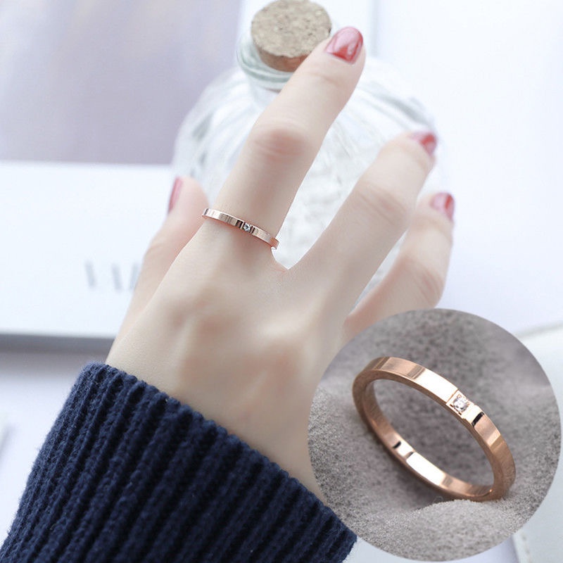 แหวนเพชรหัวใจสไตล์เกาหลี ทำจาก titanium steel และ stainless steel สำหรับคู่รัก สวยงามและคงทน พร้อมมอบเป็นของขวัญ