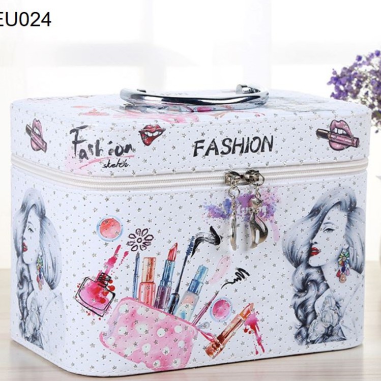 Cosmetic box กระเป๋าเครื่องสำอาง วัสดุผ้า PU มีหลายลาย 3 ไซส์