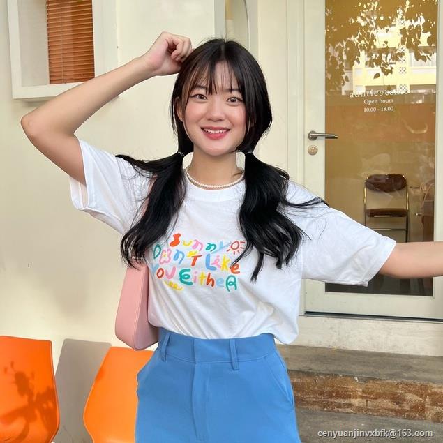 เสื้อยืดผ้าฝ้ายพิมพ์ลายคลาสสิก Morning MOST 🌞 เสื้อยืด Oversize ลาย Sunny don't love you either ผ้าค