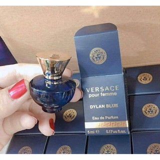 น้ำหอมจิ๋ว Versace dylan blue pour femme EDP 5ml ไซส์มินิ หัวแต้ม +กล่อง น้ำหอมแท้ 100%