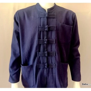 เสื้อพื้นเมืองชาย เสื้อคอจีนแขนยาวกระดุม10เม็ด [ใส่โค้ด HFNY22 ลดทันที 50.-]