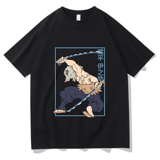 T-shirt  เสื้อยืดแขนสั้น ผ้าฝ้าย 100% พิมพ์ลายอนิเมะ Inosuke Hashibira Kimetsu No Yaiba สําหรับผู้ชายS-5XL