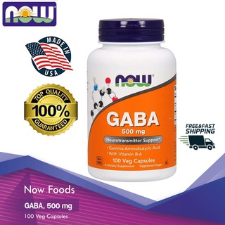 Now Foods, GABA, 500 mg, 100 Veg Capsules 10/2027