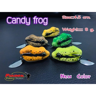 กบยาง Candy frog ยางเกรด A ไม่ขาดไม่เปื่อยง่าย สำหรับงานตีปลาช่อนปลาชะโด