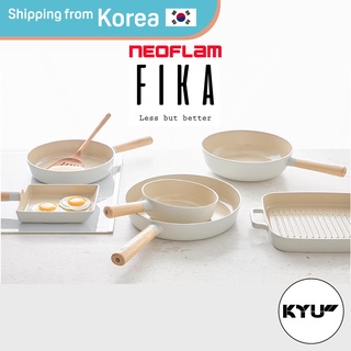 NEOFLAM FIKA Cast Aluminium IH Induction Ceramic Nonstick กระทะ (15 ซม., 18 ซม., 24 ซม., 26 ซม., 28 ซม.) ปลอดภัยกับเครื่องล้างจาน ไม่มี PFOA สีขาว