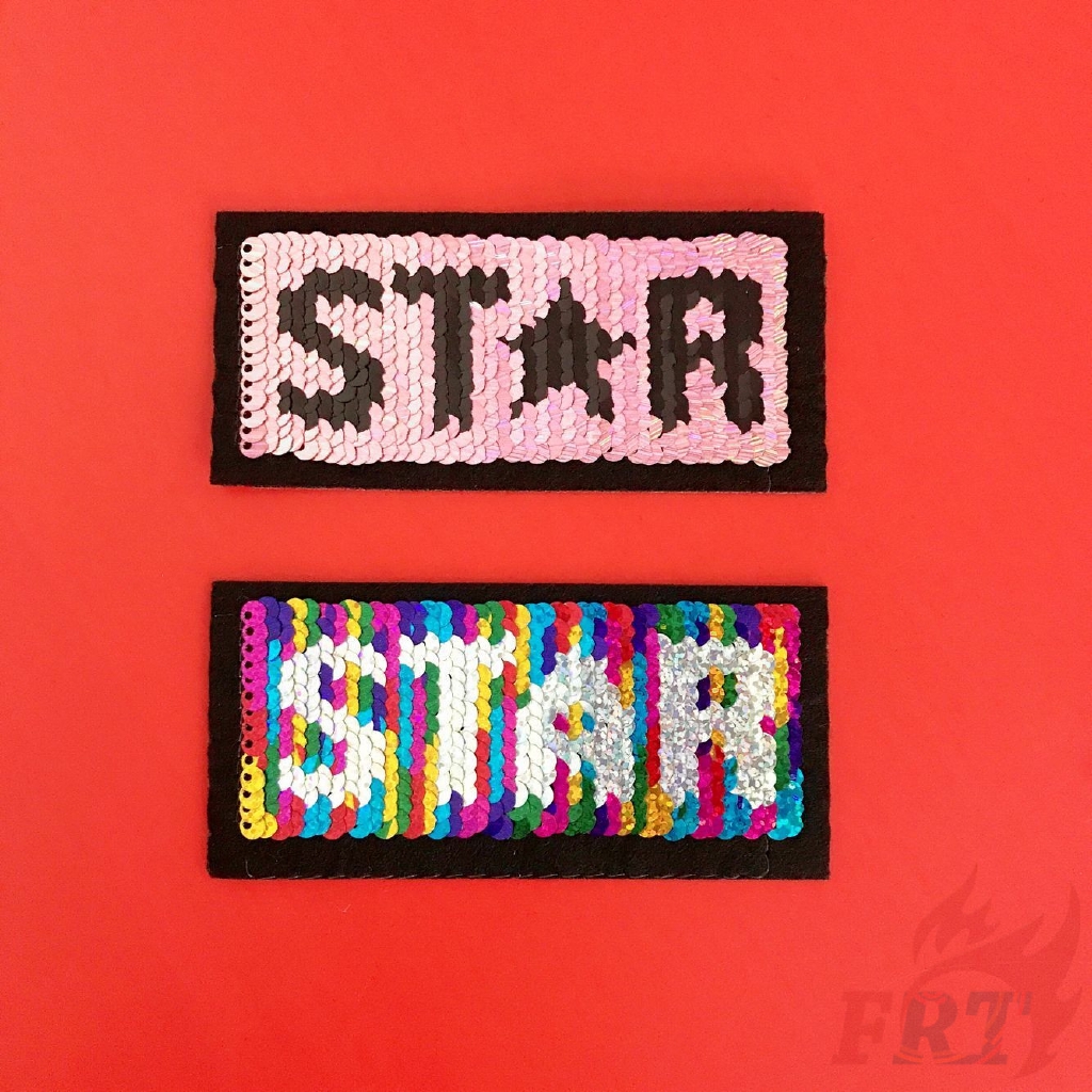แผ่นป้ายลายดาวสำหรับตกแต่งบ้าน 1 ชิ้น（ Letter Sequins Patch ）