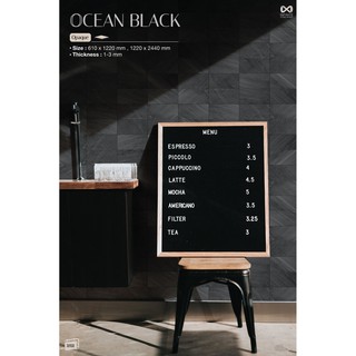 คละลาย หินวีเนียร์ ทึบแสง(OCEAN BLACK) หินแท้ หินติดผนัง stone veneer แผ่นหินบาง VOP-B2