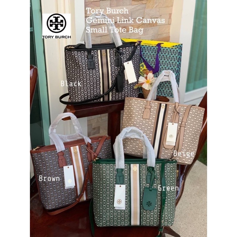 แท้💯 outlet Tory Burch Gemini Link Canvas Small Tote กระเป๋าสุดปังจากทอรี่  เบริช์(Tory Burch) อย่าง