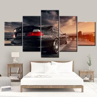 5 Panel BMW E46 Sports Car Painting Home Decor For Living Room Picture Wall Art Canvas Modern Modular Artwork