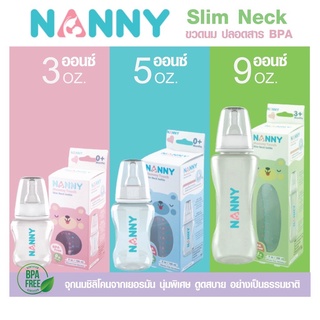 (🌟พร้อมส่ง+ปลายทาง🌟)ขวดนมทรงมาตรฐาน คอแคบ แบรนด์ Nanny ปลอดสารBPA ถูกไม่ไหว