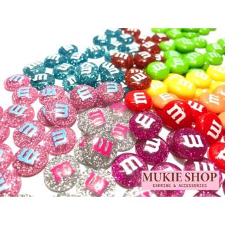 DIY เรซิ่น ขนม M&amp;M 10 ชิ้น/แพ็ค Mukie shop มุกี้ ช้อป