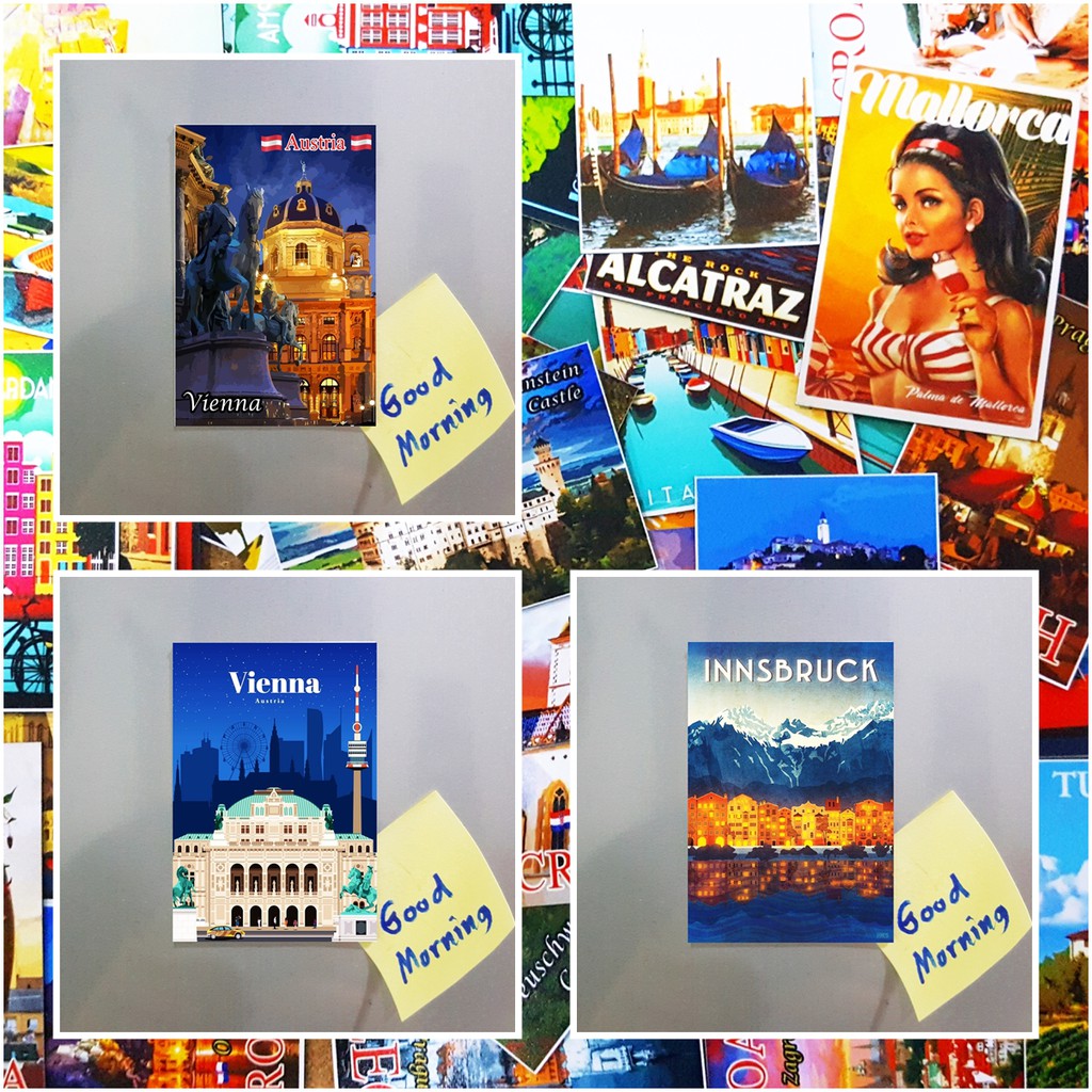 แม่เหล็กติดตู้เย็น ออสเตรีย 2×3 นิ้ว ของที่ระลึก Souvenir Fridge Magnet Austria E 2x3"