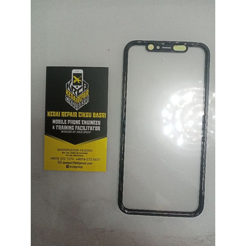 เลนส์กระจกด้านนอก KRCB iPhone 11 พร้อม OCA และกรอบ