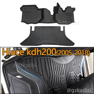 พรมเช็ดเท้า 3D Hiace KDH200(2005-2023) (กว้าง 169.5 ซม.) แถวที่ 1 และ 2 พรมปูพื้น 3D hiace commuter ventury