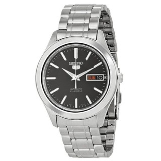 SEIKO 5 Automatic Mens Watch สีเงิน/สีดำ สายสแตนเลส รุ่น SNKM47K1