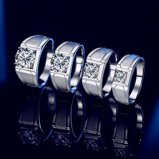 5ct Moissanite Diamond Men Rings แหวนเงิน เกรด 925 ประดับเพชรโมอิส สําหรับผู้ชาย