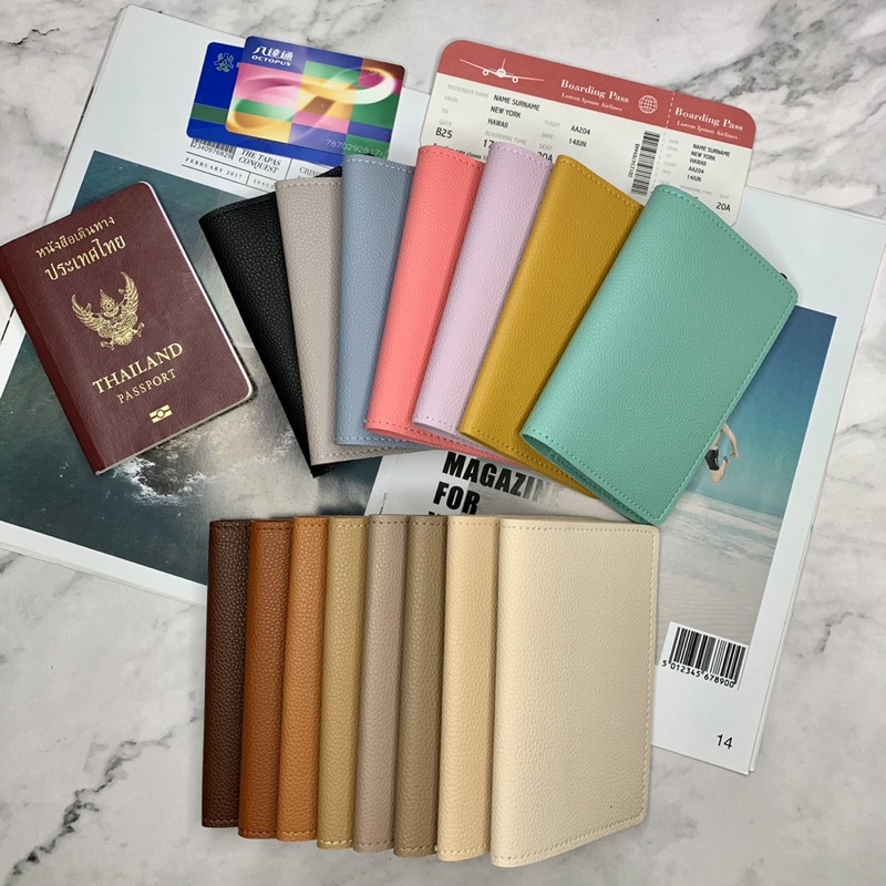 ⭐️ 💥 (ลด 12% ไม่ต้องใส่โค้ด 15-16 พ.ย 65)พร้อมส่ง ปกใส่พาสปอร์ตลายหนังลิ้นจี่ ที่ใส่หนังสือเดินทาง ปกใส่หนังสือเดินทาง