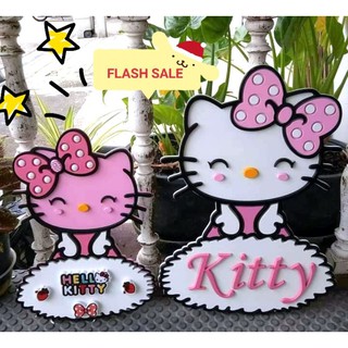 [KITT142 ลดสูงสุด80]ป้ายไดคัท วัสดุ​เมลามีน​ทนน้ำทนแดด​ Handmade สำหรับคนรักคิตตี้