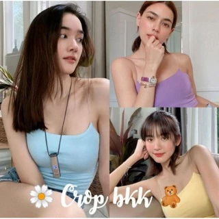 เสื้อสายเดี่ยวสายสปาเกตตี้ผ้าเรย่อน