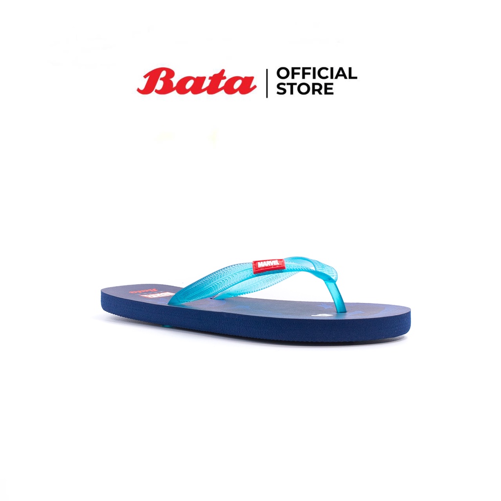 Bata บาจา รองเท้าแตะ รองแตะหนีบ รองเท้าใส่เล่น สำหรับเด็กผู้ชาย รุ่น Marvel สีฟ้า 4729766