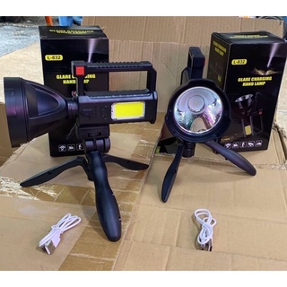 ถูกสุด!! ส่งkerry L-832 ไฟฉาย LED + COB ไฟฉายแรงสูงพร้อมขาตั้ง ชาร์จ USB โหมดการทำงาน4แบบ ราคาต่อ 1 ตัว